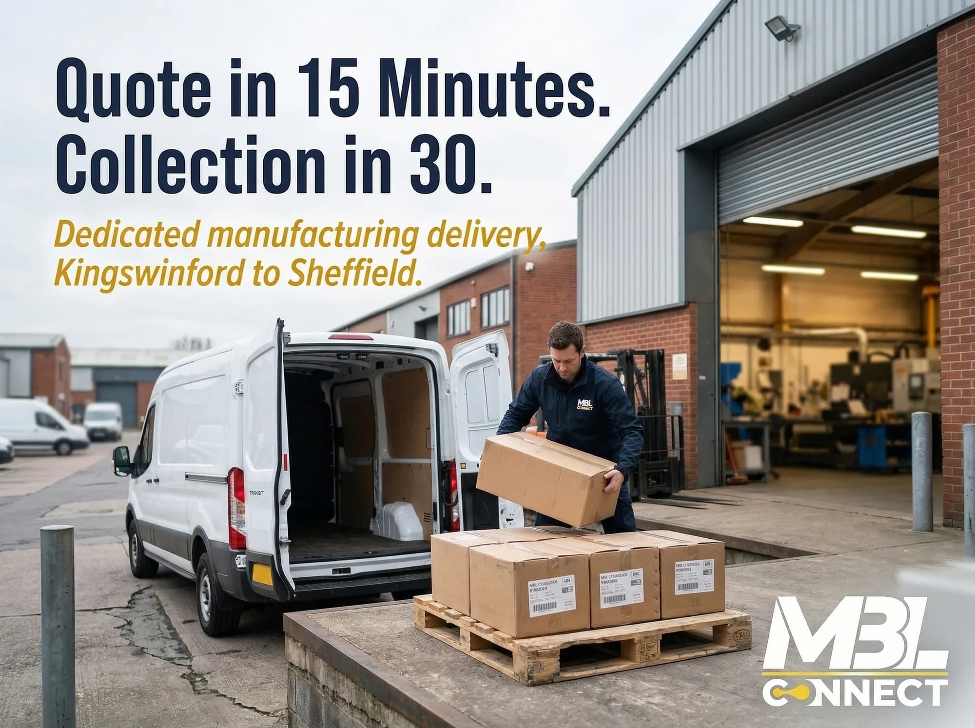 Quote in 15 Minutes. Collection in 30. Dedicated Manufacturing Delivery Across the UK