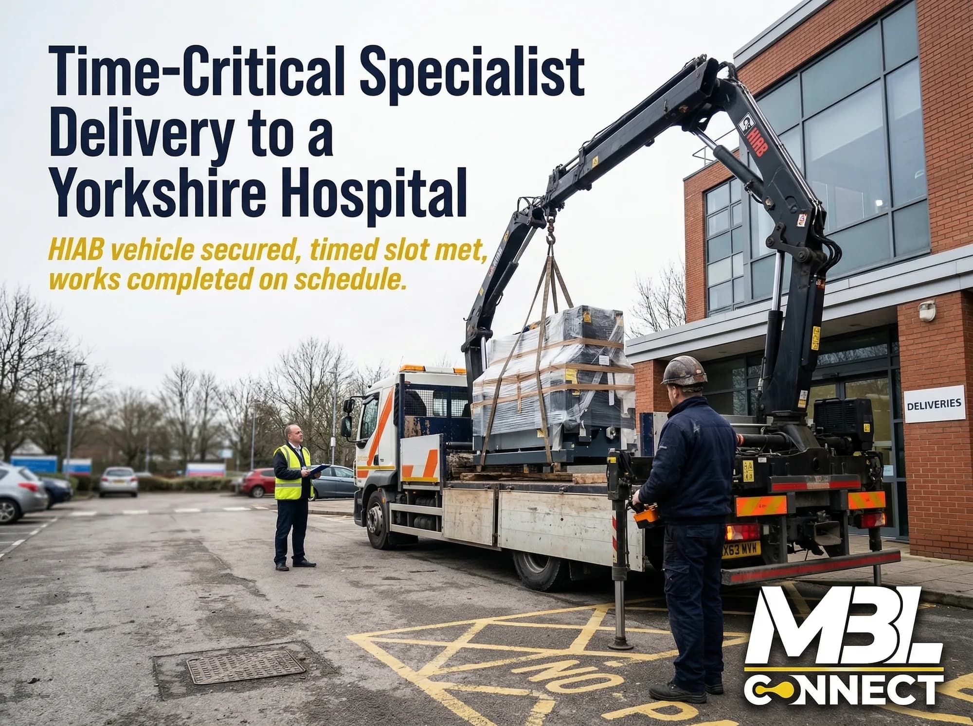 HIAB Delivery to a Yorkshire Hospital with a Precisely Planned Delivery Window