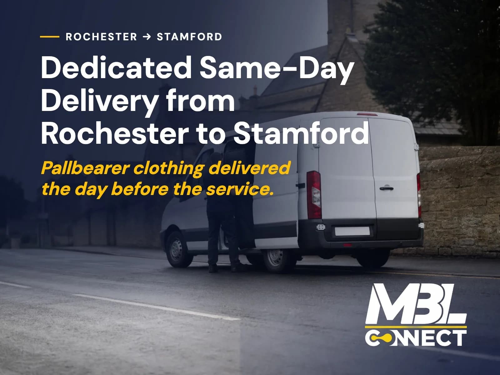 Dedicated Same-Day Delivery from Rochester to Stamford Ahead of a Funeral Service